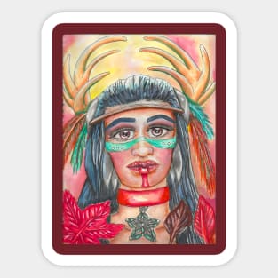 November Native Woman Sticker